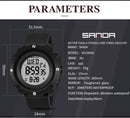 SANDA 361 Fashionable Night Light Sports Children Electronic Watch Multi Functional Personality Night Light Men Waterproof Watch(White)