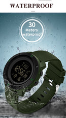 SANDA 361 Fashionable Night Light Sports Children Electronic Watch Multi Functional Personality Night Light Men Waterproof Watch(Coffee)