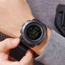 SANDA 361 Fashionable Night Light Sports Children Electronic Watch Multi Functional Personality Night Light Men Waterproof Watch(Coffee)