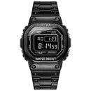 SANDA 390 Fashion Trend Men Business Watch Outdoor Sports Personality Square Digital Electronic Watch(Black)