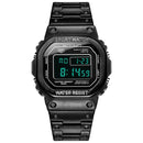 SANDA 390 Fashion Trend Men Business Watch Outdoor Sports Personality Square Digital Electronic Watch(Black)