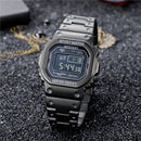 SANDA 390 Fashion Trend Men Business Watch Outdoor Sports Personality Square Digital Electronic Watch(Black)