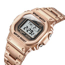 SANDA 390 Fashion Trend Men Business Watch Outdoor Sports Personality Square Digital Electronic Watch(Rose Gold)