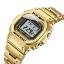 SANDA 390 Fashion Trend Men Business Watch Outdoor Sports Personality Square Digital Electronic Watch(Gold)