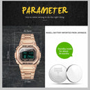 SANDA 390 Fashion Trend Men Business Watch Outdoor Sports Personality Square Digital Electronic Watch(Gold)