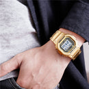 SANDA 390 Fashion Trend Men Business Watch Outdoor Sports Personality Square Digital Electronic Watch(Gold)