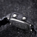 SANDA418 Square Wristwatch Swimming Waterproof Alarm Night light Male Student Watch Simple Fashion Sports Watch(Black)