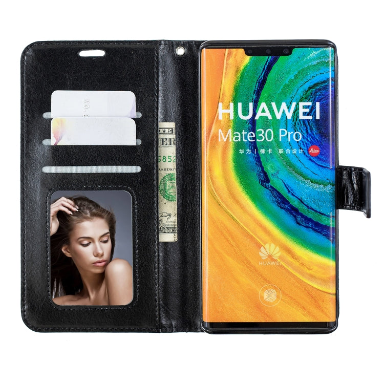 For Huawei Mate 30 Pro Crazy Horse Texture Horizontal Flip Leather Case with Holder & Card Slots & Wallet & Photo Frame(Black)