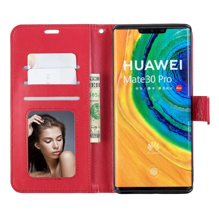 For Huawei Mate 30 Pro Crazy Horse Texture Horizontal Flip Leather Case with Holder & Card Slots & Wallet & Photo Frame(Red)