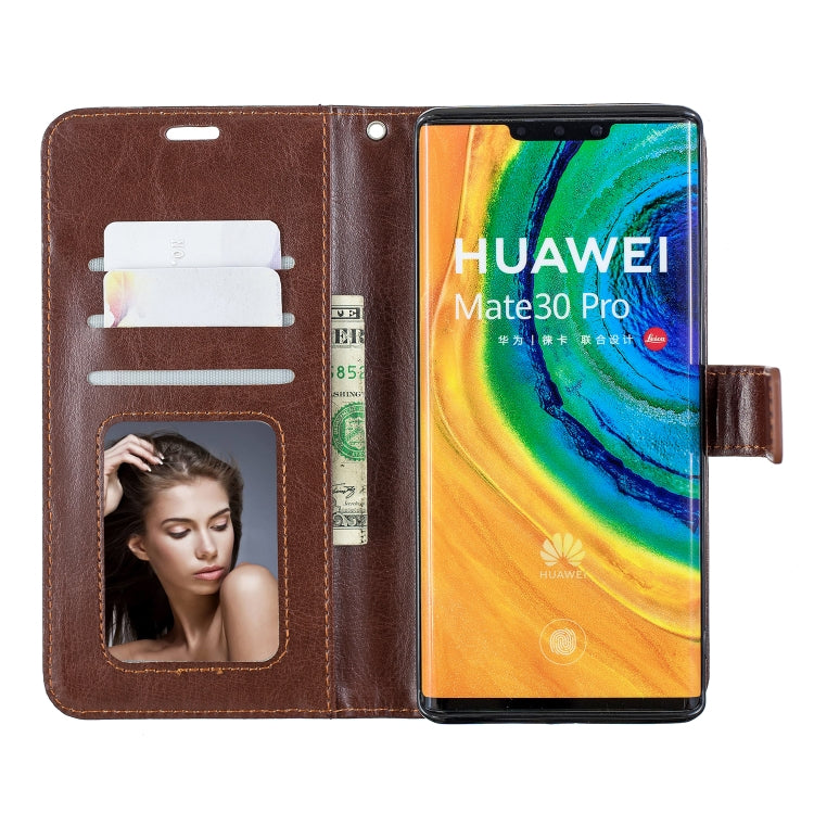 For Huawei Mate 30 Pro Crazy Horse Texture Horizontal Flip Leather Case with Holder & Card Slots & Wallet & Photo Frame(Brown)