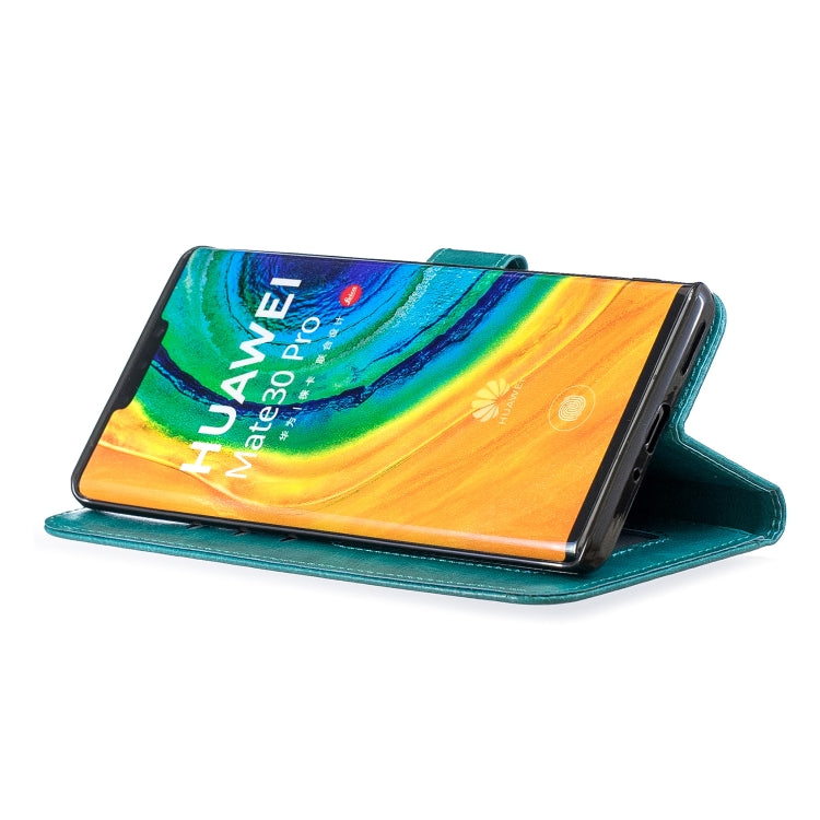 For Huawei Mate 30 Pro Crazy Horse Texture Horizontal Flip Leather Case with Holder & Card Slots & Wallet & Photo Frame(Blue)
