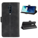 For OnePlus 7T Pro Dual-side Magnetic Buckle Horizontal Flip Leather Case with Holder & Card Slots & Wallet & Photo Frame(Black)