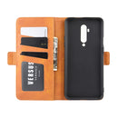 For OnePlus 7T Pro Dual-side Magnetic Buckle Horizontal Flip Leather Case with Holder & Card Slots & Wallet & Photo Frame(Yellow)