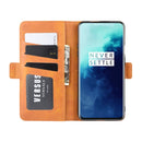 For OnePlus 7T Pro Dual-side Magnetic Buckle Horizontal Flip Leather Case with Holder & Card Slots & Wallet & Photo Frame(Yellow)