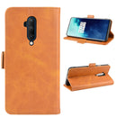 For OnePlus 7T Pro Dual-side Magnetic Buckle Horizontal Flip Leather Case with Holder & Card Slots & Wallet & Photo Frame(Yellow)