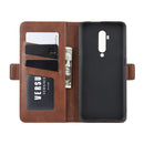 For OnePlus 7T Pro Dual-side Magnetic Buckle Horizontal Flip Leather Case with Holder & Card Slots & Wallet & Photo Frame(Brown)