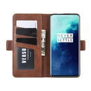 For OnePlus 7T Pro Dual-side Magnetic Buckle Horizontal Flip Leather Case with Holder & Card Slots & Wallet & Photo Frame(Brown)