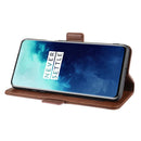 For OnePlus 7T Pro Dual-side Magnetic Buckle Horizontal Flip Leather Case with Holder & Card Slots & Wallet & Photo Frame(Brown)
