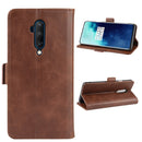 For OnePlus 7T Pro Dual-side Magnetic Buckle Horizontal Flip Leather Case with Holder & Card Slots & Wallet & Photo Frame(Brown)