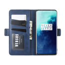 For OnePlus 7T Pro Dual-side Magnetic Buckle Horizontal Flip Leather Case with Holder & Card Slots & Wallet & Photo Frame(Dark Blue)