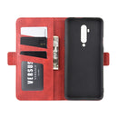 For OnePlus 7T Pro Dual-side Magnetic Buckle Horizontal Flip Leather Case with Holder & Card Slots & Wallet & Photo Frame(Red)
