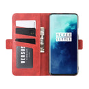 For OnePlus 7T Pro Dual-side Magnetic Buckle Horizontal Flip Leather Case with Holder & Card Slots & Wallet & Photo Frame(Red)