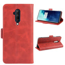 For OnePlus 7T Pro Dual-side Magnetic Buckle Horizontal Flip Leather Case with Holder & Card Slots & Wallet & Photo Frame(Red)