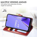 For OPPO A5 2020 / A9 2020 Retro Solid Color Leather Buckle Phone Case with Lanyard & Photo Frame & Card Slot & Wallet & Stand Function(Green)