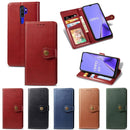 For OPPO A5 2020 / A9 2020 Retro Solid Color Leather Buckle Phone Case with Lanyard & Photo Frame & Card Slot & Wallet & Stand Function(Green)