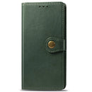 For OPPO A5 2020 / A9 2020 Retro Solid Color Leather Buckle Phone Case with Lanyard & Photo Frame & Card Slot & Wallet & Stand Function(Green)