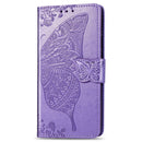 For One Plus 7T Pro Butterfly Love Flower Embossed Horizontal Flip Leather Case with Bracket Lanyard Card Slot Wallet(Light Purple)