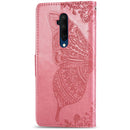 For One Plus 7T Pro Butterfly Love Flower Embossed Horizontal Flip Leather Case with Bracket Lanyard Card Slot Wallet(Pink)