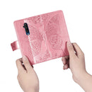 For One Plus 7T Pro Butterfly Love Flower Embossed Horizontal Flip Leather Case with Bracket Lanyard Card Slot Wallet(Pink)
