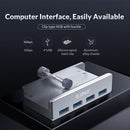 ORICO MH4PU-P Aluminum Alloy 4 Ports USB3.0 Clip-type HUB(Black)