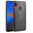 For Motorola Moto E6 Plus Shockproof Crocodile Texture PC + PU Case(Black)