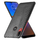 For Motorola Moto E6 Plus Shockproof Crocodile Texture PC + PU Case(Black)