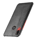 For Motorola Moto E6 Plus Shockproof Crocodile Texture PC + PU Case(Black)