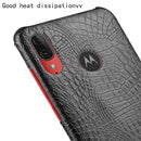 For Motorola Moto E6 Plus Shockproof Crocodile Texture PC + PU Case(Black)