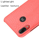 For Motorola Moto E6 Plus Shockproof Crocodile Texture PC + PU Case(Red)