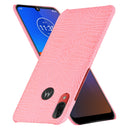 For Motorola Moto E6 Plus Shockproof Crocodile Texture PC + PU Case(Pink)