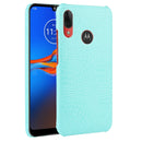 For Motorola Moto E6 Plus Shockproof Crocodile Texture PC + PU Case(Light green)