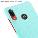 For Motorola Moto E6 Plus Shockproof Crocodile Texture PC + PU Case(Light green)
