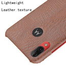 For Motorola Moto E6 Plus Shockproof Crocodile Texture PC + PU Case(Brown)