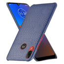 For Motorola Moto E6 Plus Shockproof Crocodile Texture PC + PU Case(Blue)