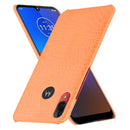 For Motorola Moto E6 Plus Shockproof Crocodile Texture PC + PU Case(Orange)