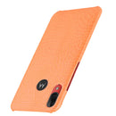 For Motorola Moto E6 Plus Shockproof Crocodile Texture PC + PU Case(Orange)