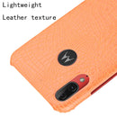 For Motorola Moto E6 Plus Shockproof Crocodile Texture PC + PU Case(Orange)