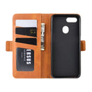 For OPPO F9 / F9 Pro / Realme 2 Pro / A7X Dual-side Magnetic Buckle Horizontal Flip Leather Case with Holder & Card Slots & Wallet & Photo Frame(Yellow)
