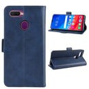 For OPPO F9 / F9 Pro / Realme 2 Pro / A7X Dual-side Magnetic Buckle Horizontal Flip Leather Case with Holder & Card Slots & Wallet & Photo Frame(Blue)