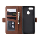 For OPPO F9 / F9 Pro / Realme 2 Pro / A7X Dual-side Magnetic Buckle Horizontal Flip Leather Case with Holder & Card Slots & Wallet & Photo Frame(Brown)